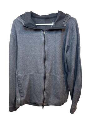 Nike Yoga Dri-Fit Men's Full-Zip Hoodie Heathered Gray CU6261-010 Size Medium